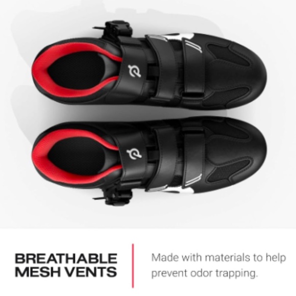 Peloton Cycling Bike Shoes with Cleats Bike  Woman's Size 8 Men’s 6 Red Black - Picture 10 of 14